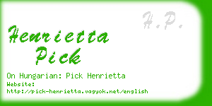 henrietta pick business card
